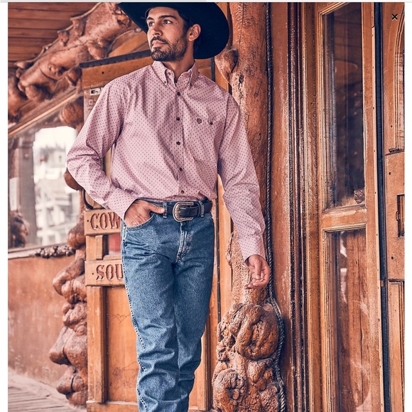 🤠 Wrangler Retro Brush PREMIUM Long Sleeve WESTERN SHIRT XXL AQUA PLAID - Picture 10 of 16